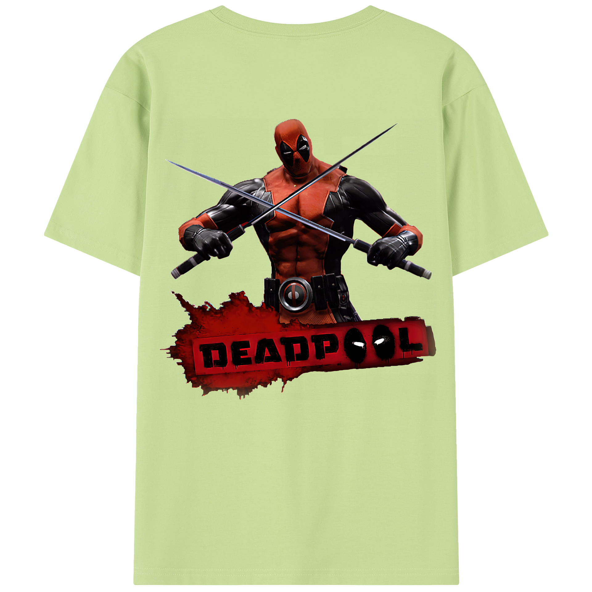 （画像用） Deadpool デッドプール 綿100％半袖Tシャツ（背面プリント）
